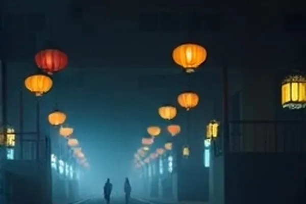 风经过的窗口 老楼窗户被风掀起窗帘